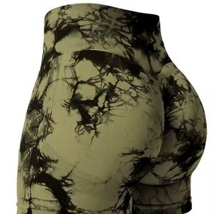 High-Waisted Black and green Women Shorts